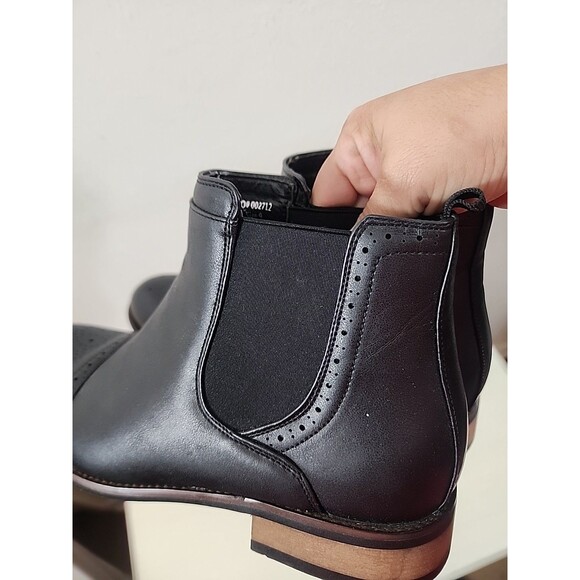 Vance CO Men's Black Faux Leather Slip On Boots Size 9 - Picture 11 of 12